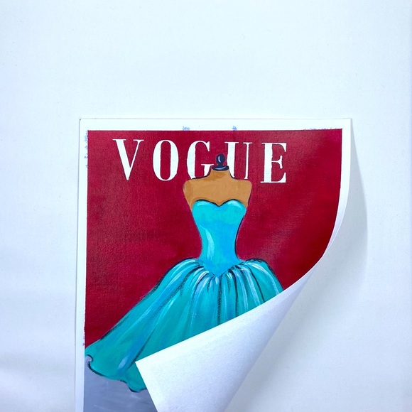 Original Acrylic Painting  Vogue Cover Fashion Art, Retro Fashion Wall Décor, - Picture 6 of 14